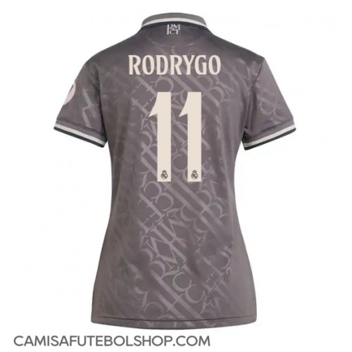 Camisa de time de futebol Real Madrid Rodrygo Goes #11 Replicas 3º Equipamento Feminina 2024-25 Manga Curta